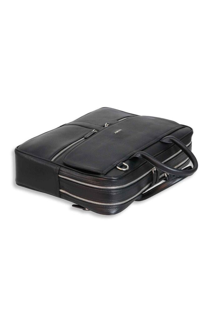 Lisinya359  Siyah Mega Boy Laptop Girişli Deri Evrak Çantası
