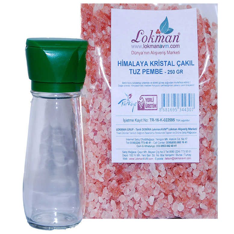 Lisinya214 Tuz Karabiber Değirmeni Yeşil + Himalaya Çakıl Tuz Pembe 250 Gr