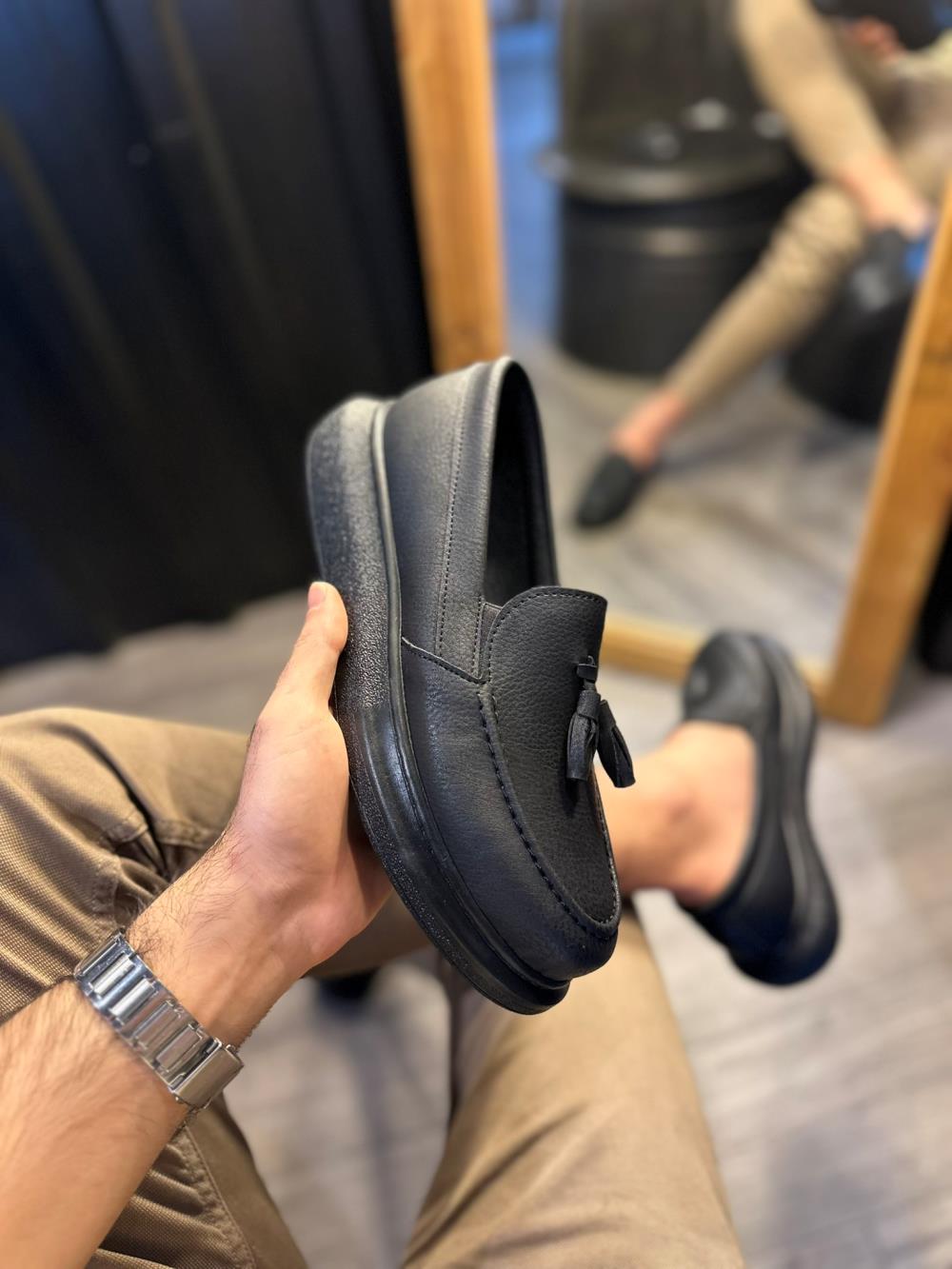 Lisinya941  Günlük Spor Klasik Ayakkabı  Siyah (Siyah Taban)