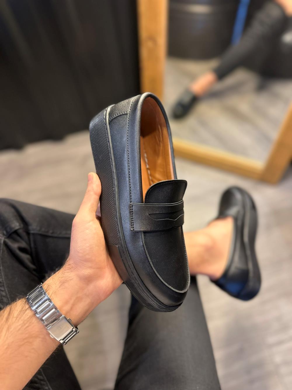 Lisinya941  Günlük Klasik Ayakkabı  Siyah (Siyah Taban)