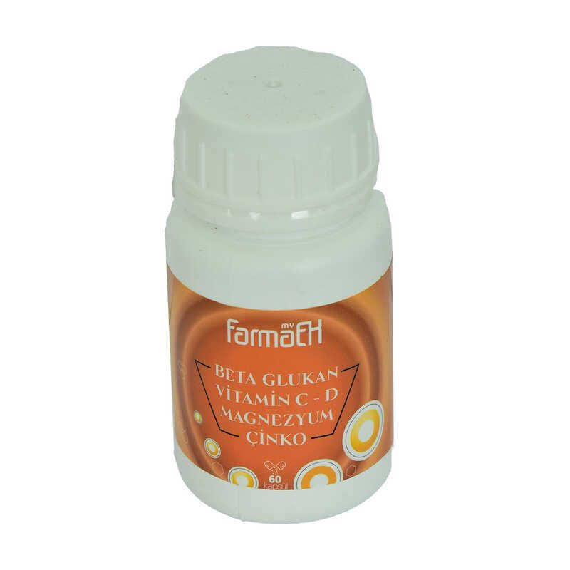 Lisinya214 Farmaex Beta Glukan Vitamin C-D Magnezyum Çinko 60 Kapsül