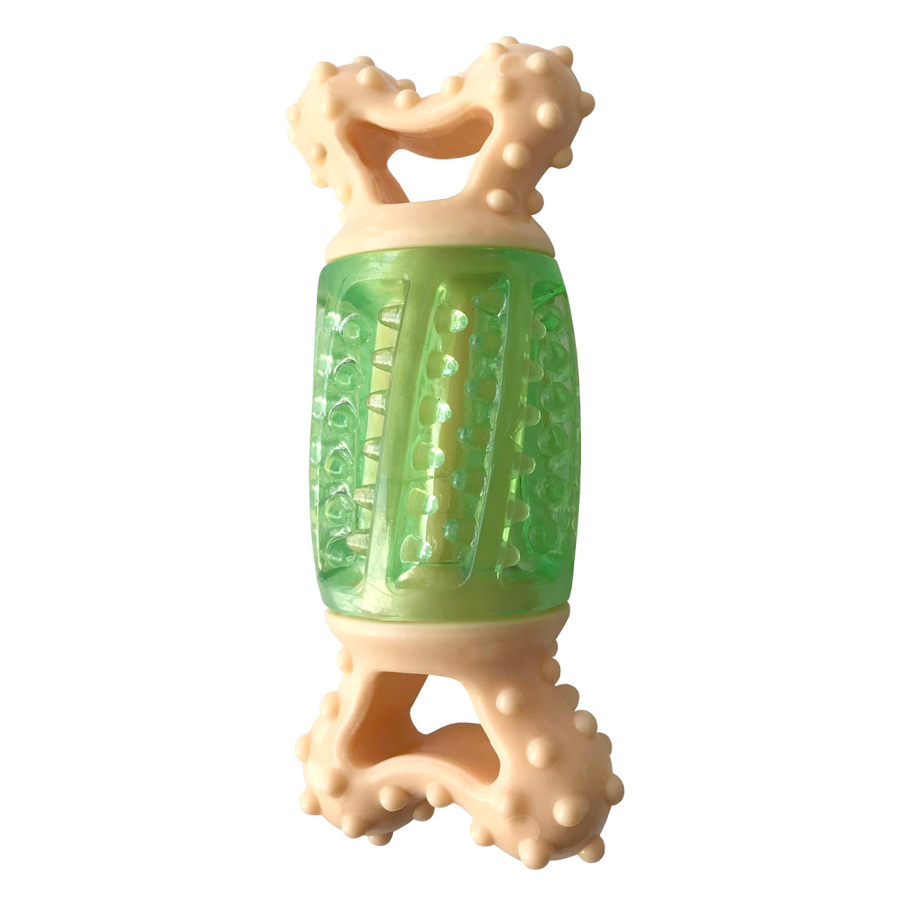 Lisinya205 Sağlam Plastik Sesli Dental Köpek Oyuncağı 13x4cm Yeşil