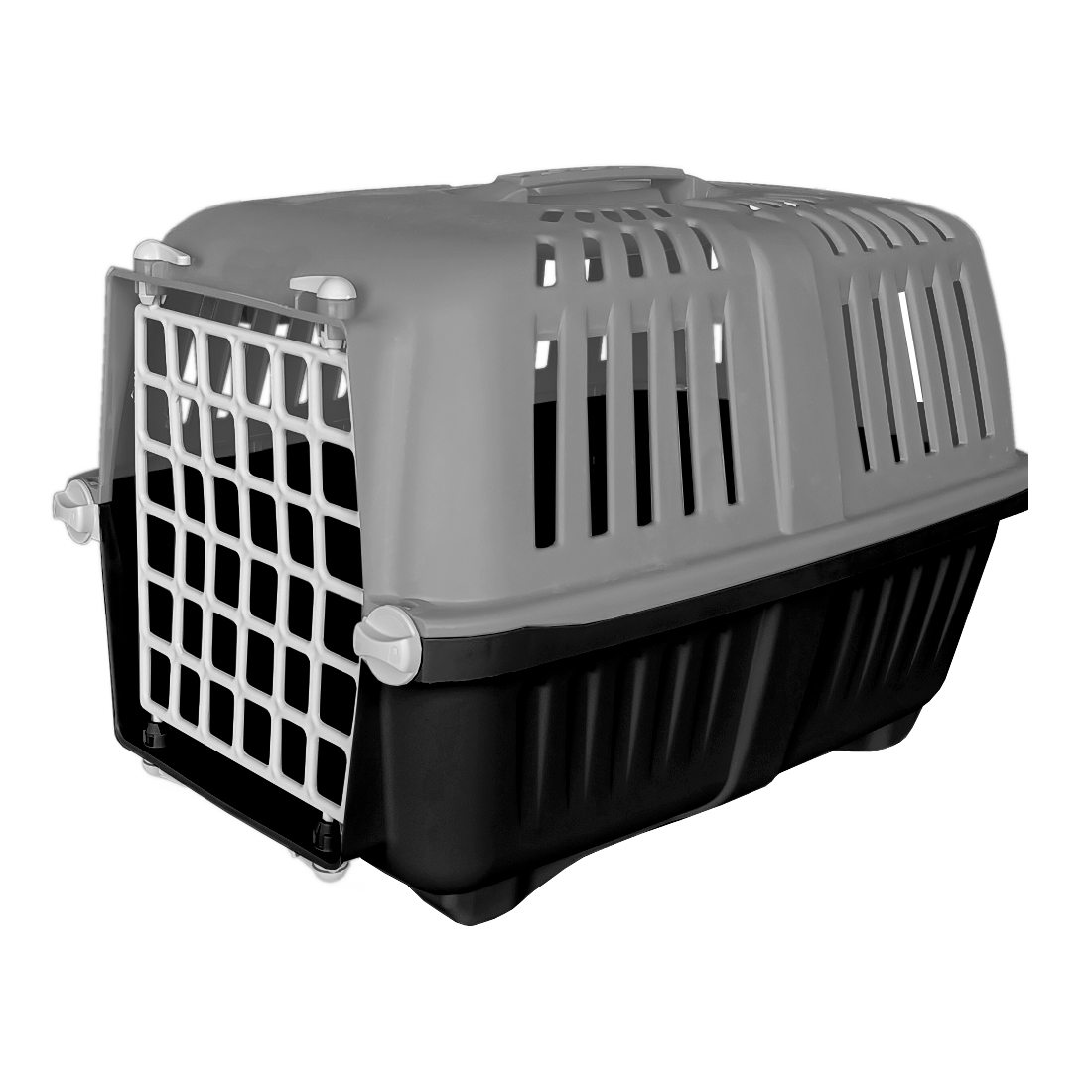 Lisinya205  Sert Plastik Kedi Köpek Taşıma Çantası 28 X 44 X 32 cm Gri Siyah