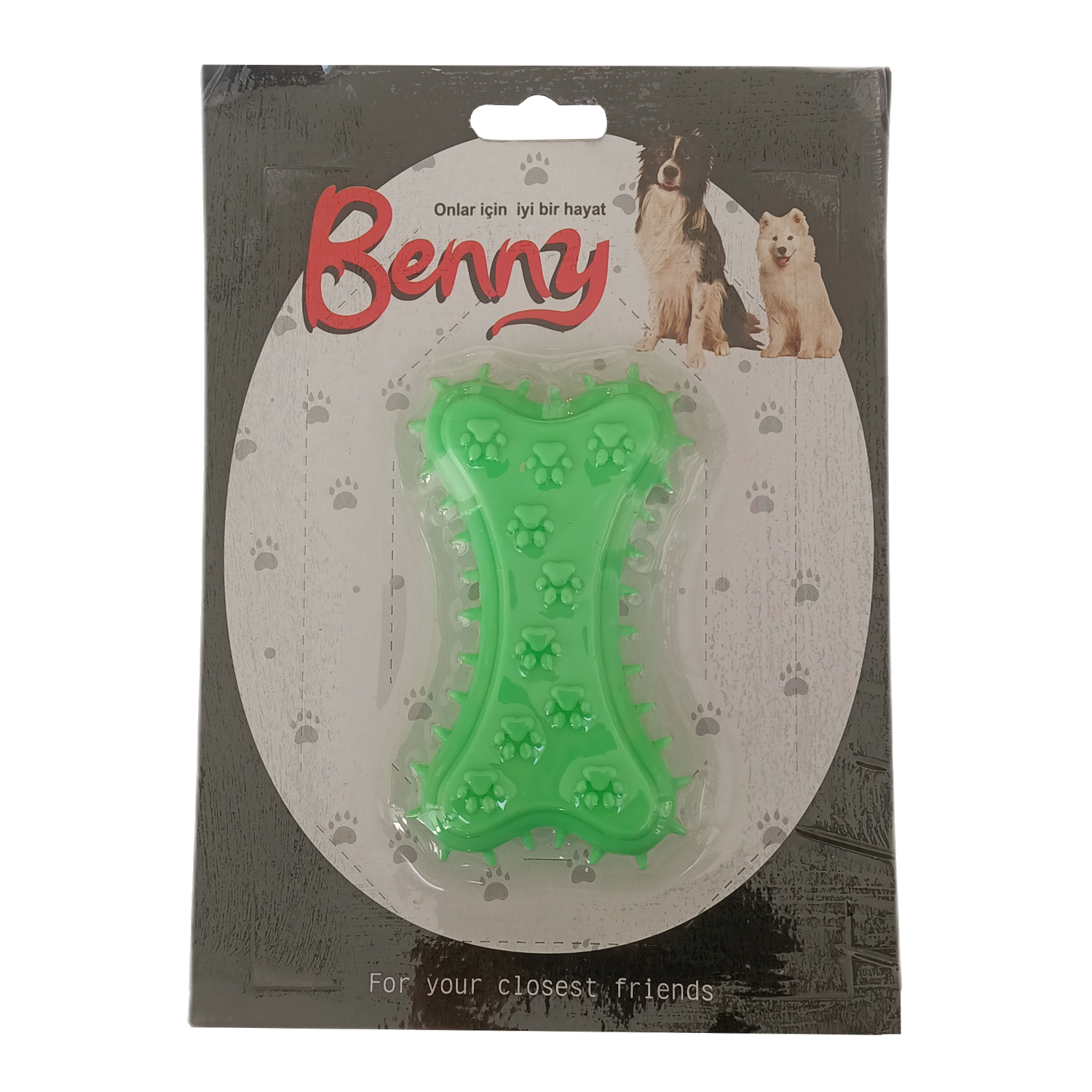 Lisinya205 Benny Köpek Oyuncağı Kemik 5.5 x 10 cm Yeşil