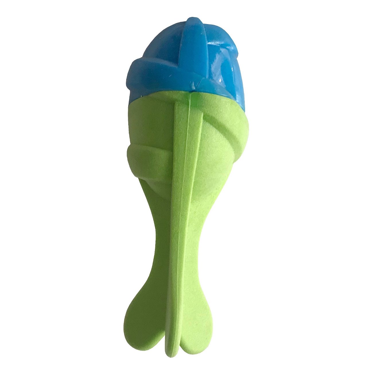 Lisinya205 Sağlam Plastik Sesli Balık Köpek Oyuncağı 13 x 5 cm Mavi Yeşil