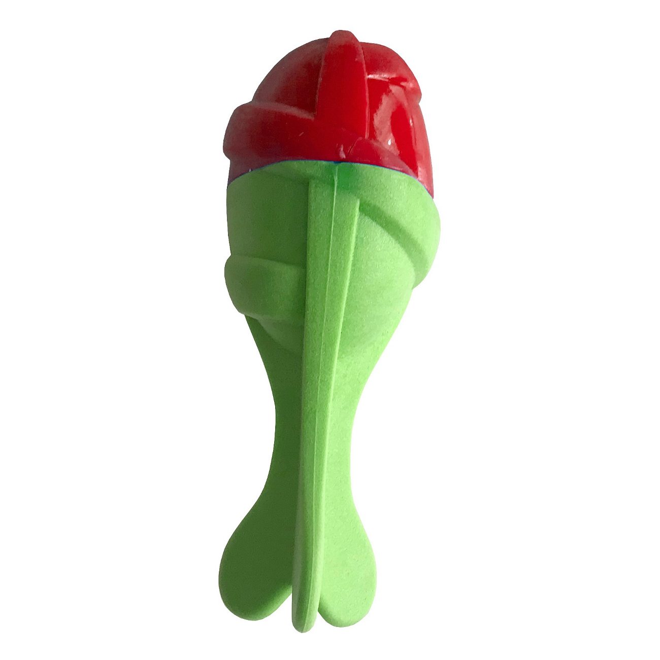 Lisinya205 Sağlam Plastik Sesli Balık Köpek Oyuncağı 13 x 5 cm Kırmızı Yeşil