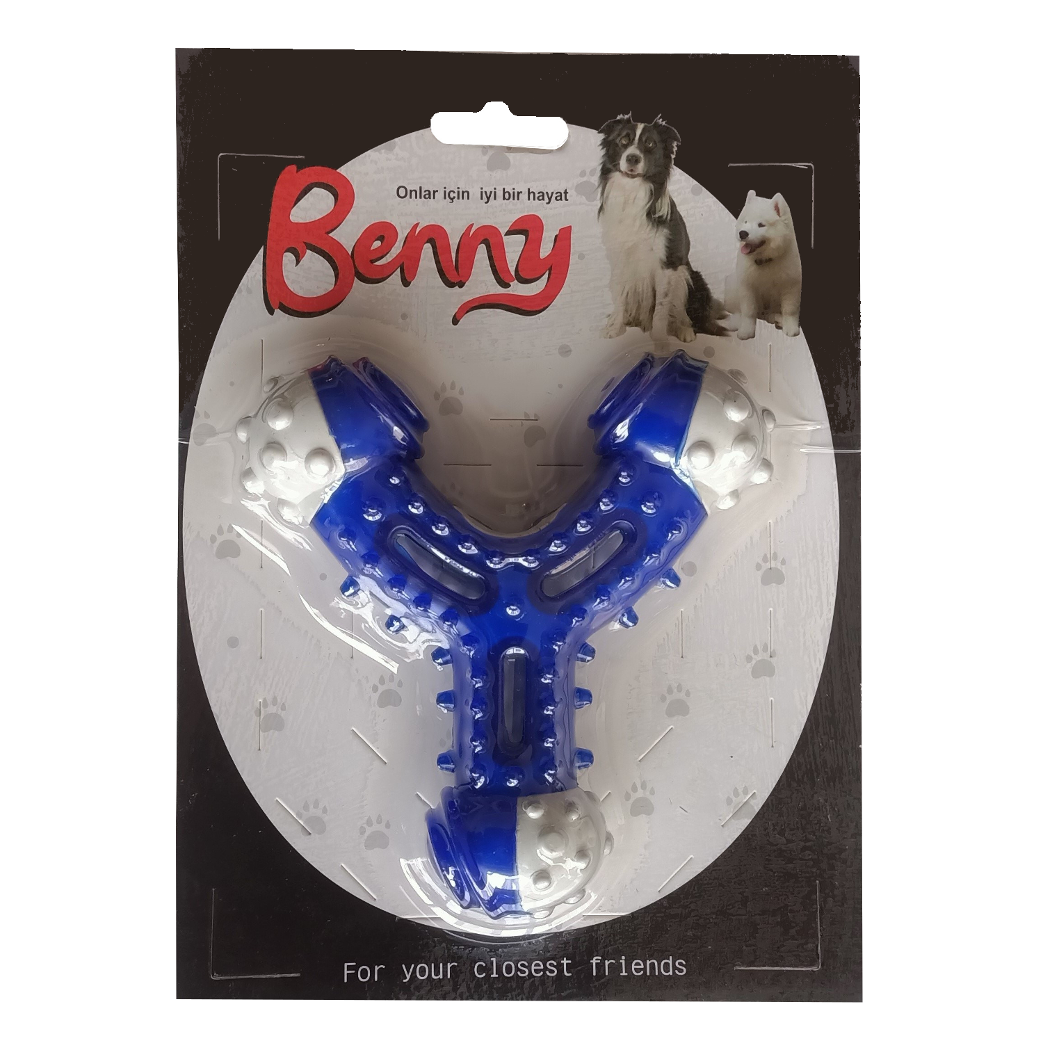 Lisinya205 Benny Diş Kaşıma Köpek Oyuncağı Çatal 11 cm Mavi