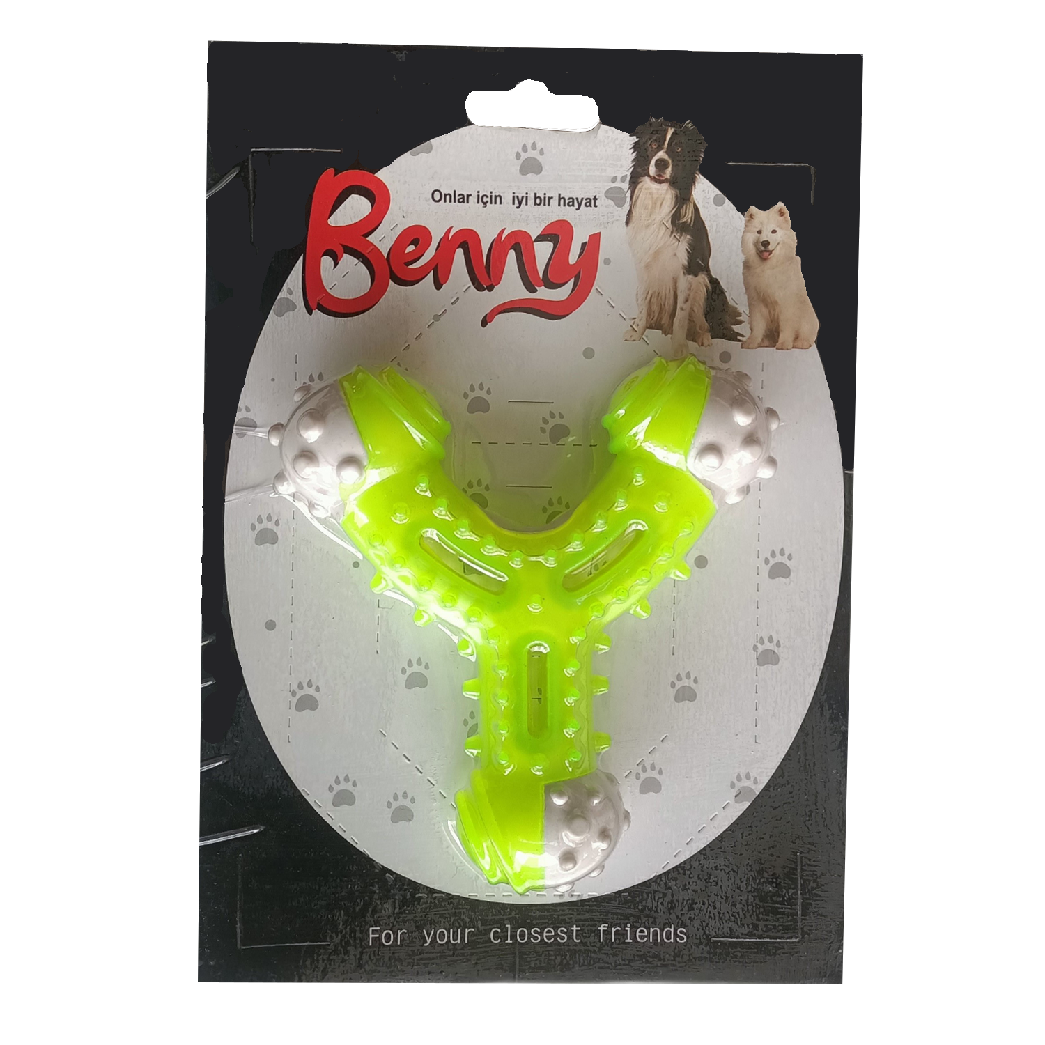 Lisinya205 Benny Diş Kaşıma Köpek Oyuncağı Çatal 11 cm Yeşil