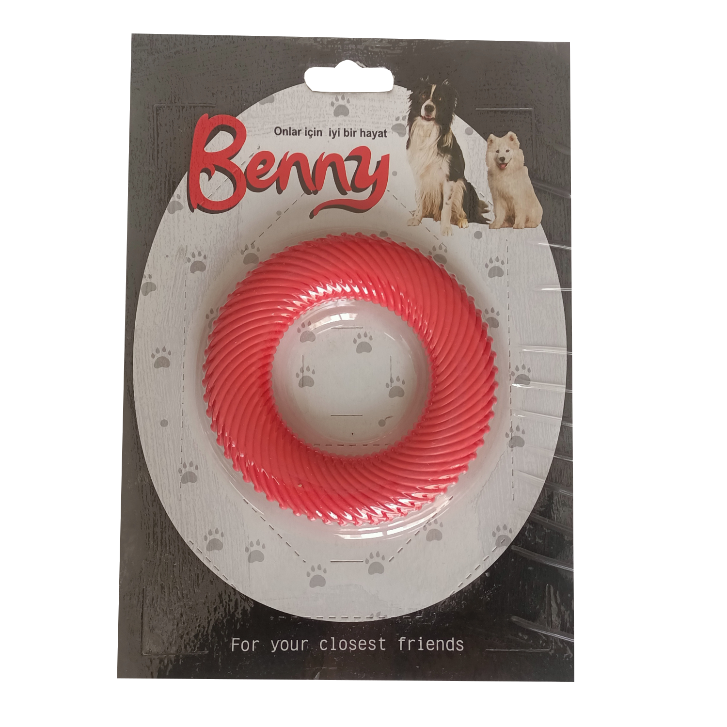 Lisinya205 Benny Köpek Oyuncağı Yuvarlak 9,5 cm Kırmızı