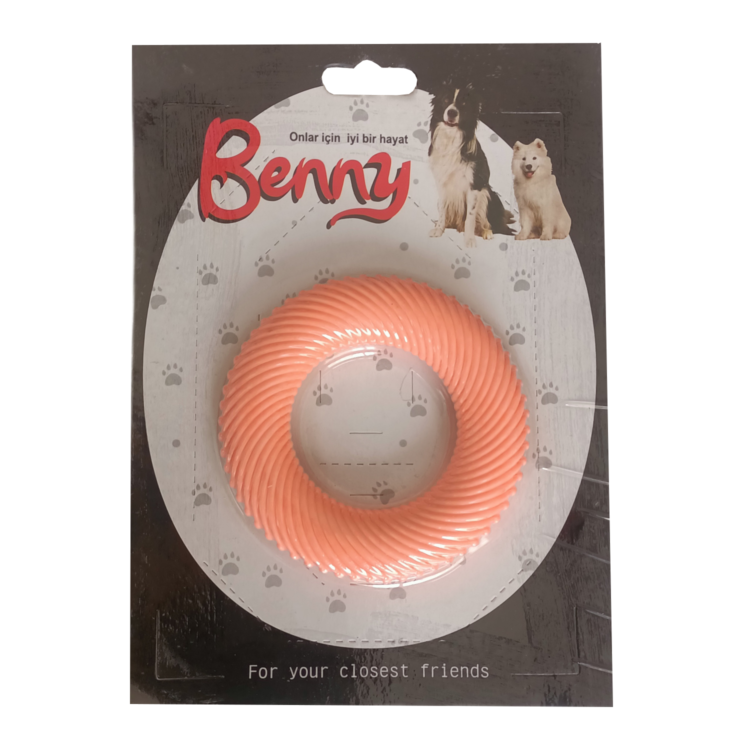Lisinya205 Benny Köpek Oyuncağı Yuvarlak 9,5 cm Somon Renk