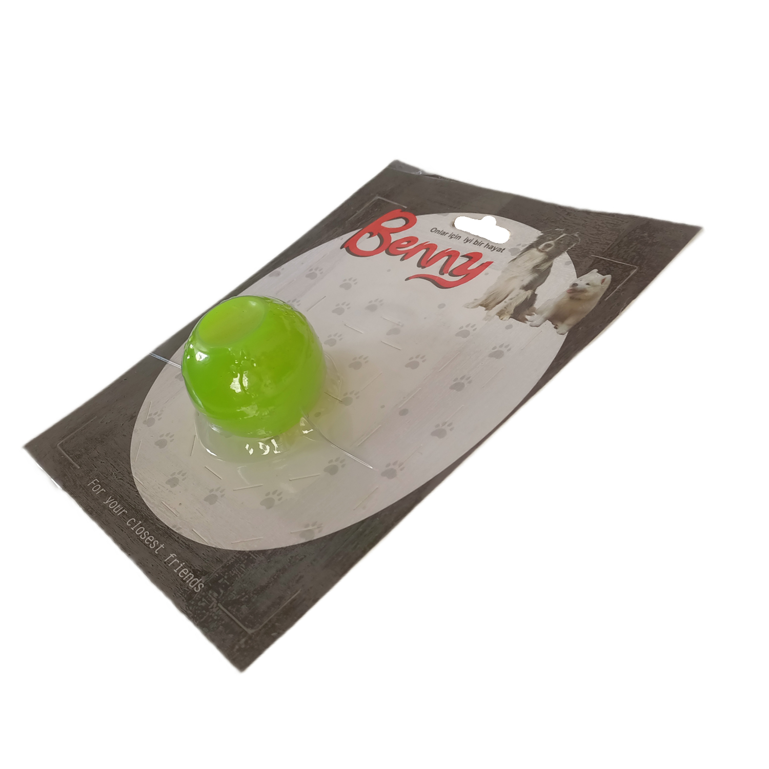 Lisinya205 Benny Köpek Oyuncağı Sert Top 5 cm Neon Yeşil