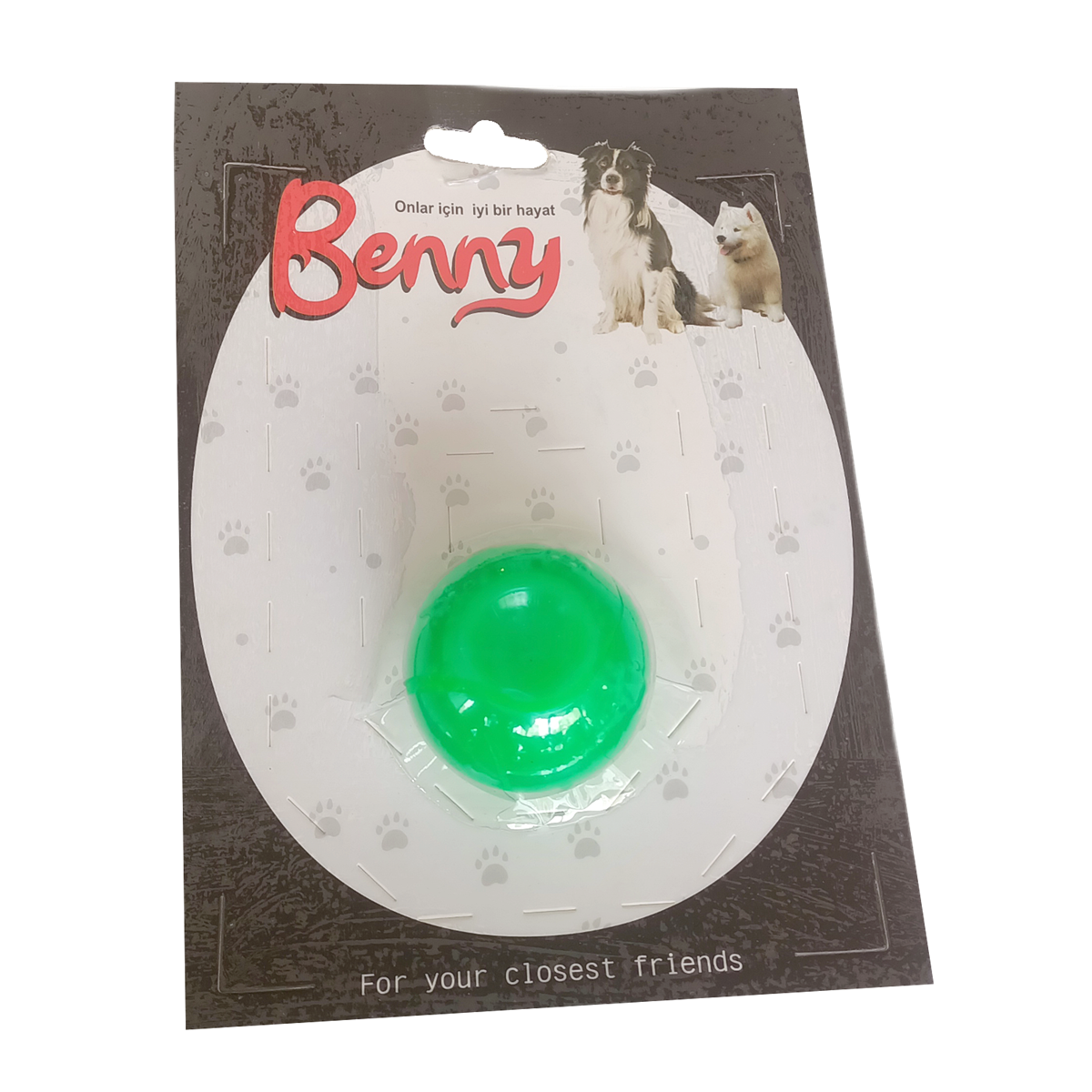 Lisinya205 Benny Köpek Oyuncağı Sert Top 5 cm Yeşil