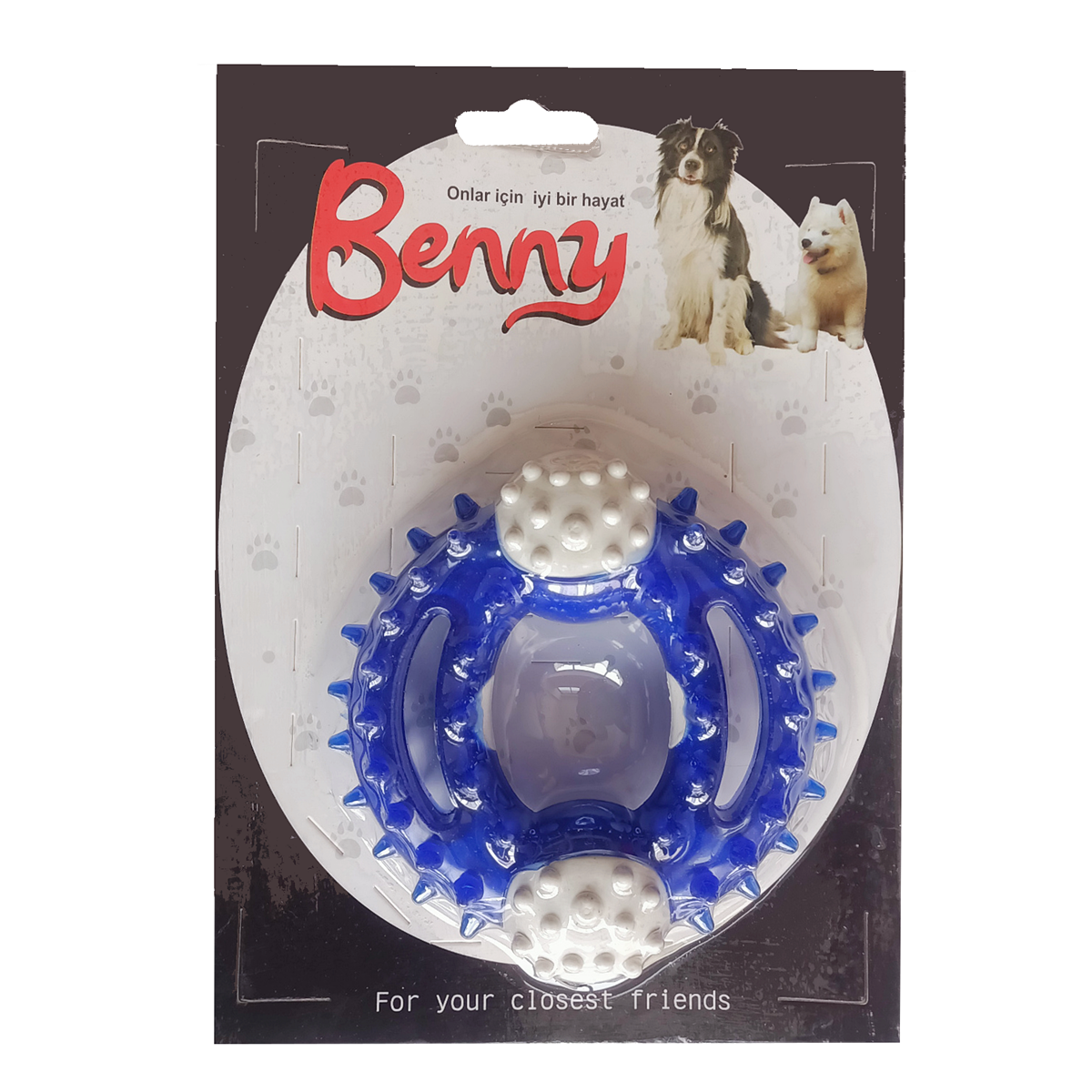 Lisinya205 Benny Diş Kaşıma Köpek Oyuncağı Yuvarlak 9,5 cm Mavi