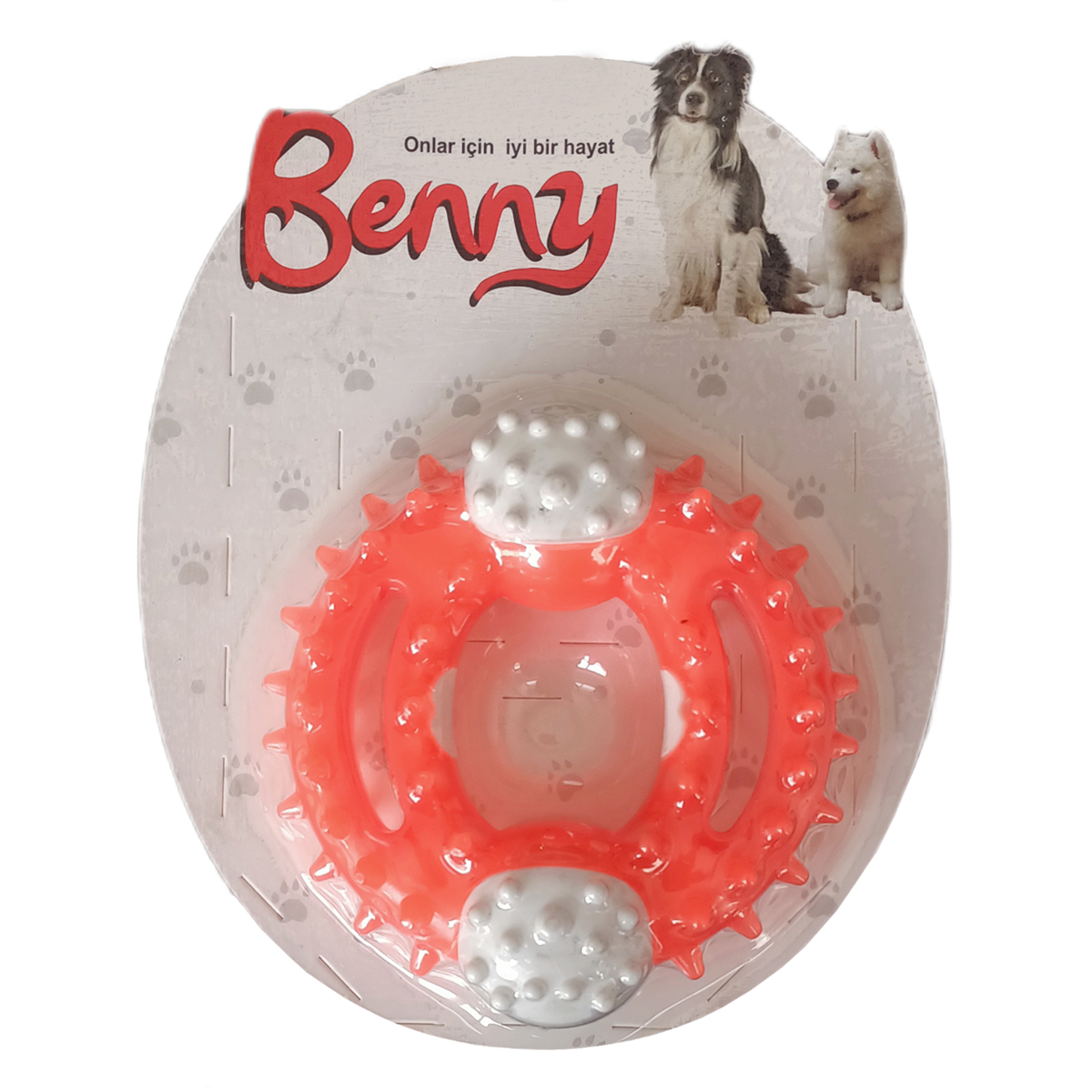 Lisinya205 Benny Diş Kaşıma Köpek Oyuncağı Yuvarlak 9,5 cm Turuncu