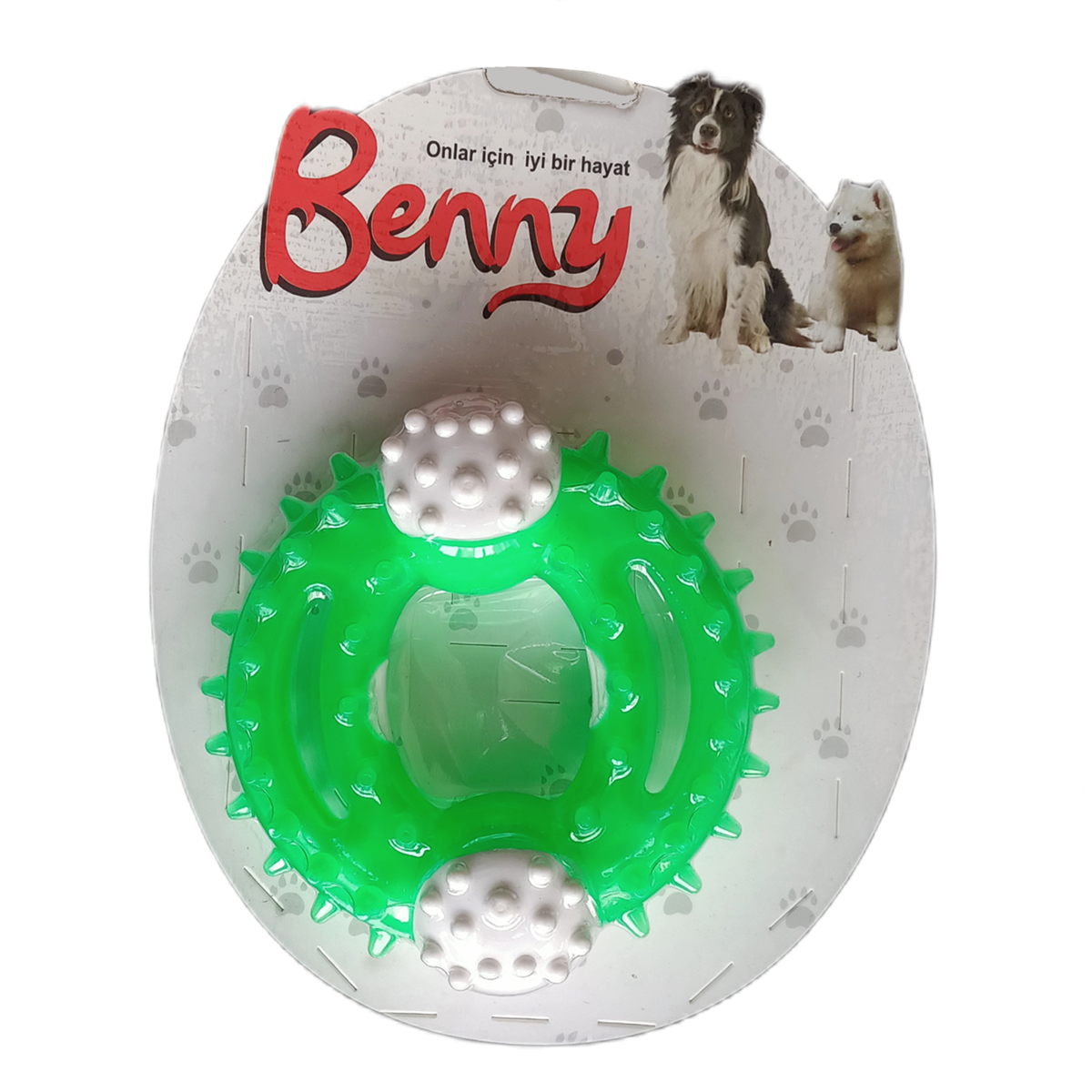 Lisinya205 Benny Diş Kaşıma Köpek Oyuncağı Yuvarlak 9,5 cm Yeşil