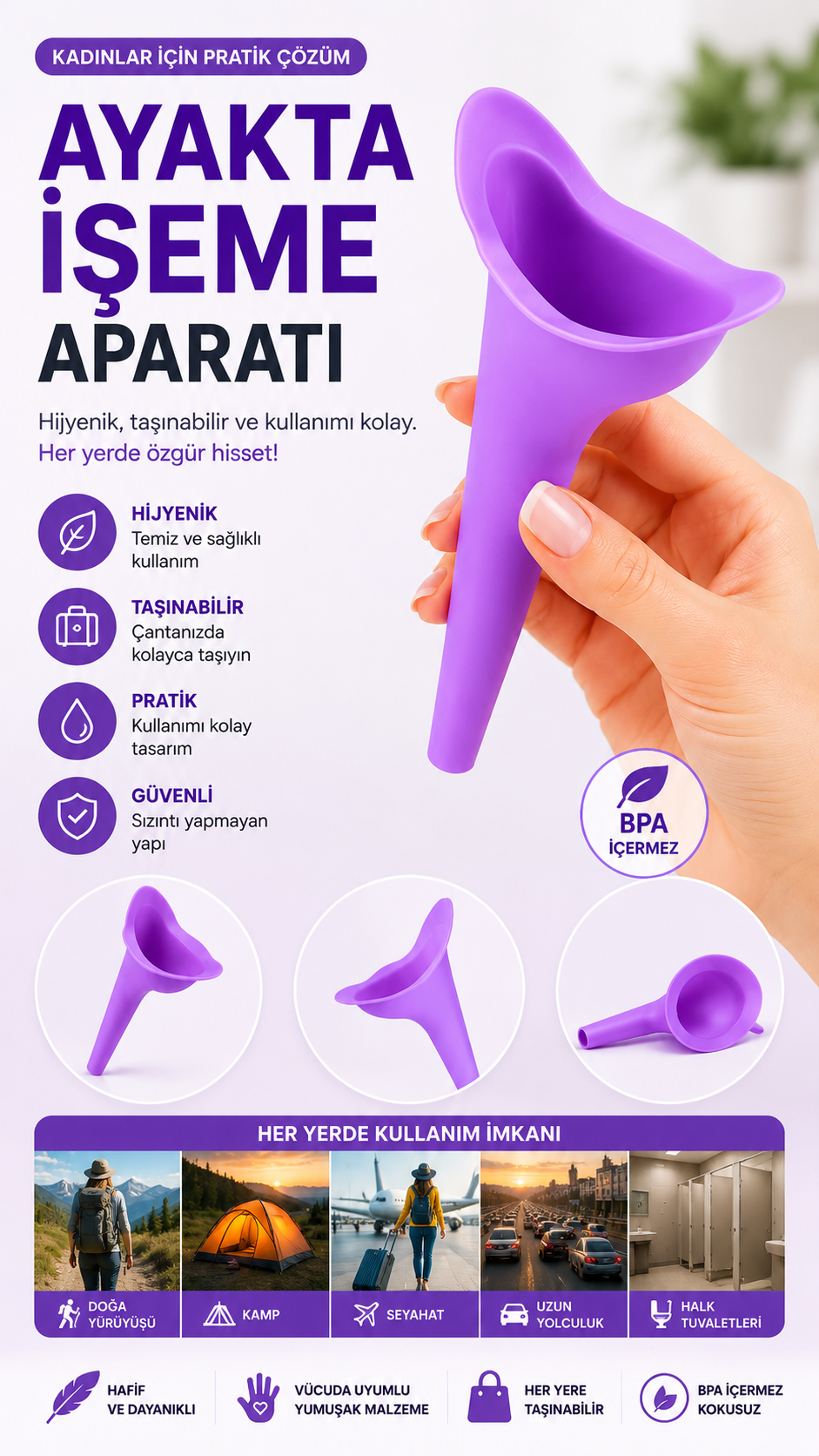 Kadınlar İçin Ayakta İşeme Aparatı Kadınlar İçin Ayakta İşeme Aparatı