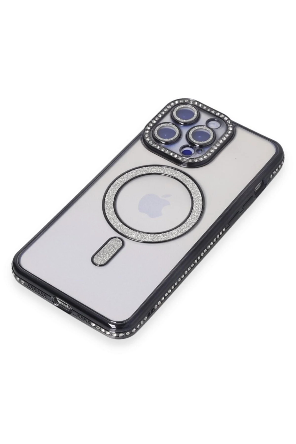 İphone 15 Pro Kılıf Joke Simli Magneticsafe Kılıf Renk: Siyah - Lisinya