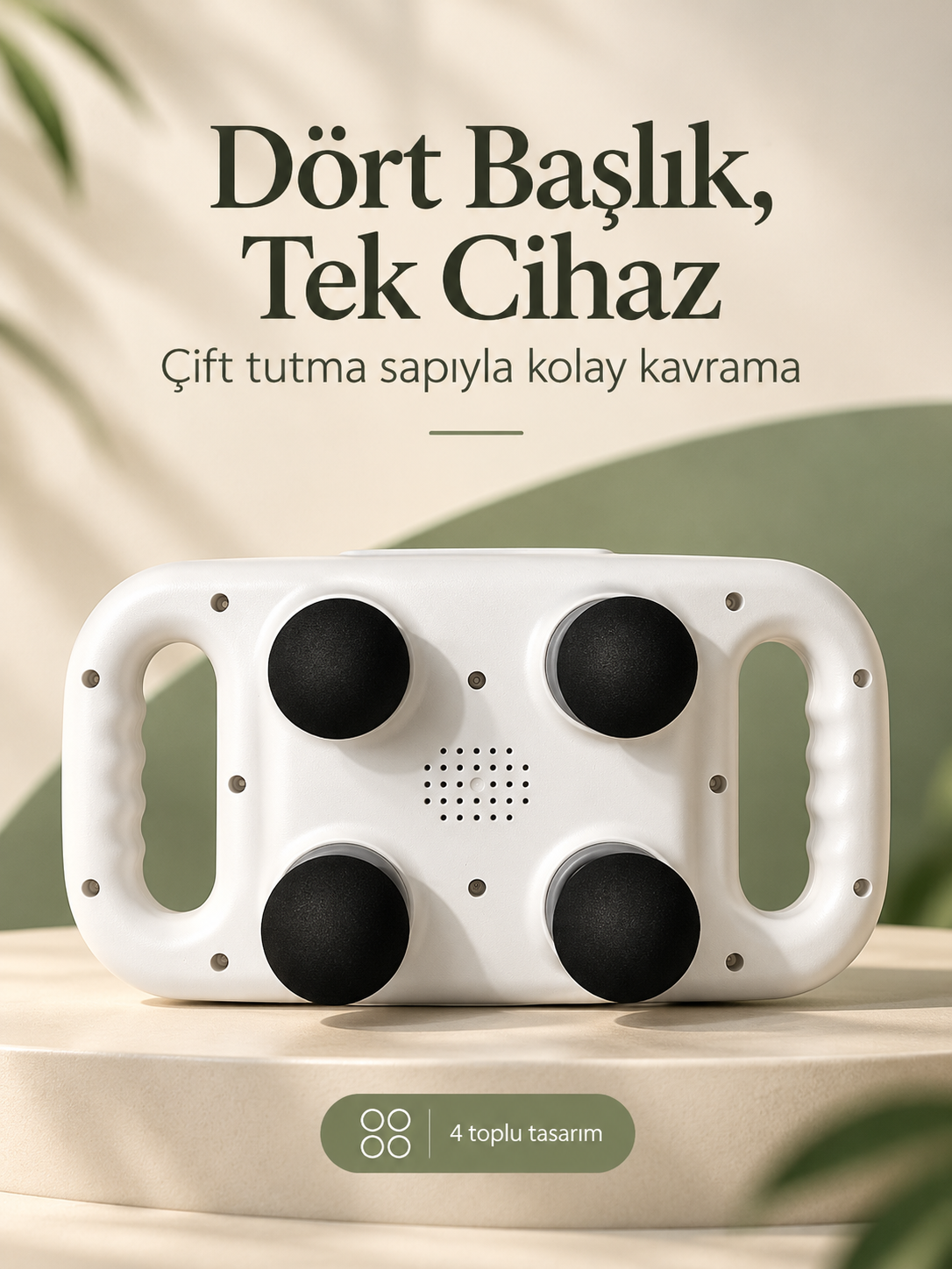 Şarjlı Masaj Aleti 4 Toplu USB-C Girişli Beyaz Şarjlı Masaj Aleti 4 Toplu USB-C Girişli Beyaz