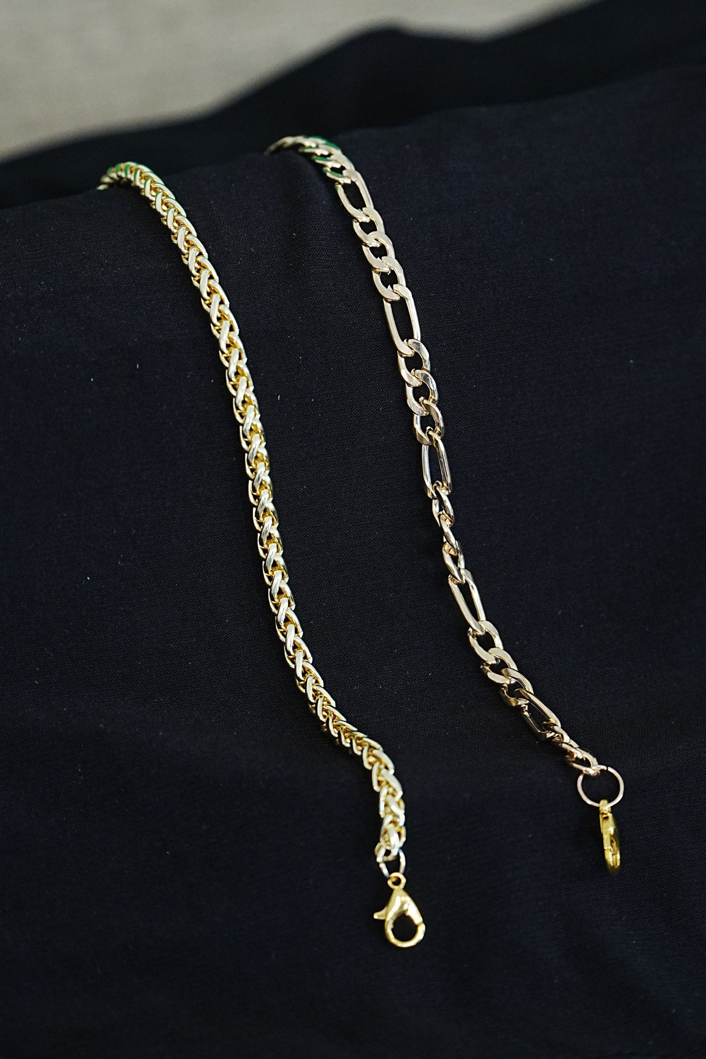 Kombin Bileklik Gold Renk Şavin ve Burgu Model