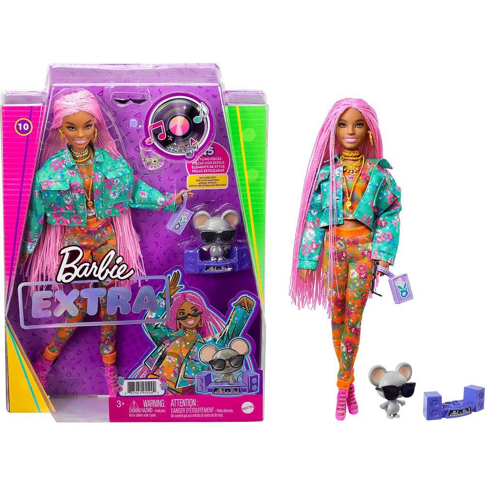 Barbie Extra Pembe Örgü Saçlı Bebek No:10 - GRN27-GXF09 (Lisinya)