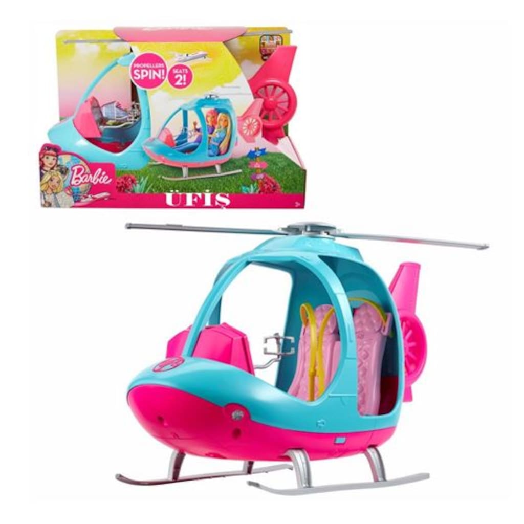 Barbie Adventures Seyahat Pembe Helikopteri - FWY29 (Lisinya)