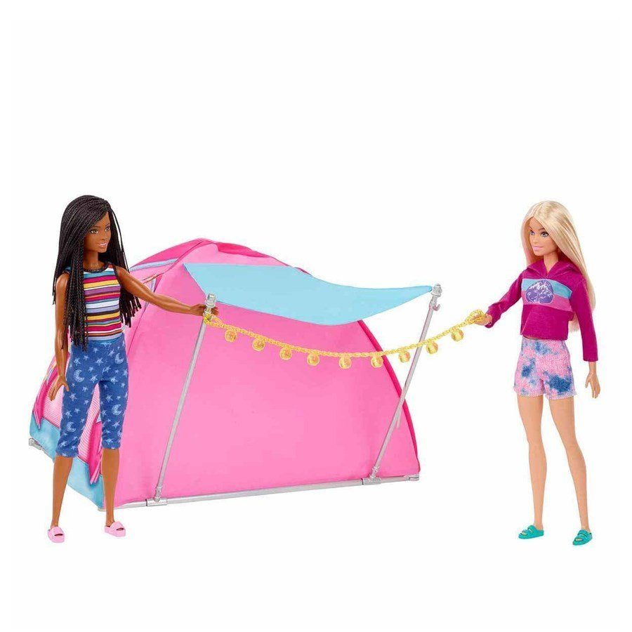 Barbie Malibu ve Brooklyn Kampta Oyun Seti - HGC18 (Lisinya)