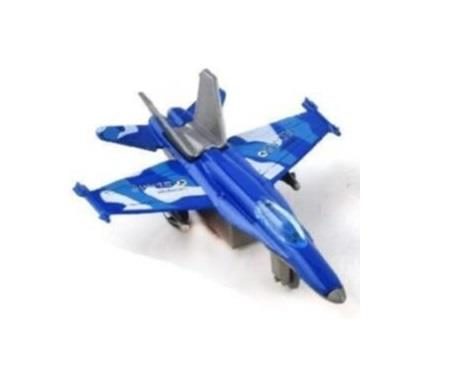 Mini Metal Savaş Uçağı Çek Bırak - 89720-12 - MAVİ - ED-A6 (Lisinya)